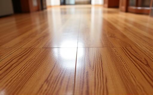 Polished shining hardwood floor